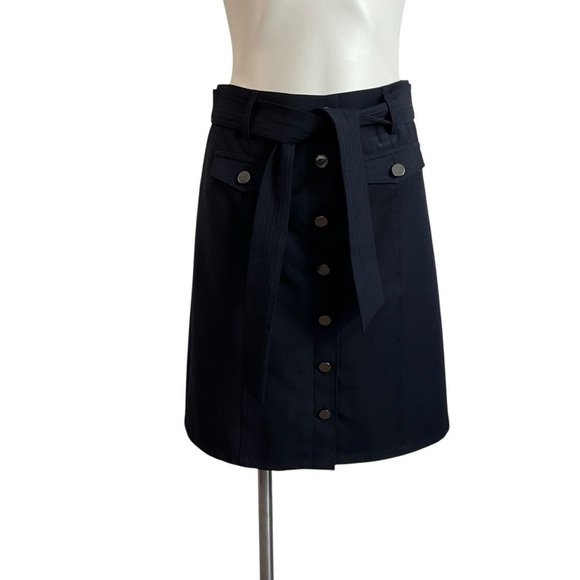 Talbots Bella Button A Line Navy Blue Skirt - Picture 4 of 10
